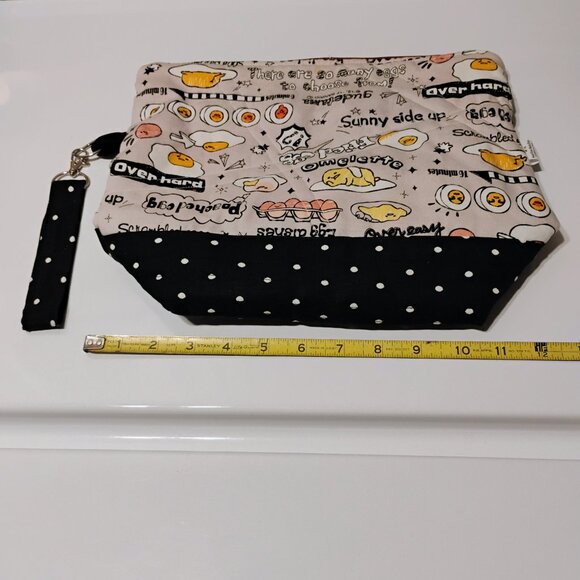 Gudetama Bag Large 10"x12"x5" Quilted Fabric Cosmetic Pouch Lunch Bag Projects - Picture 3 of 8